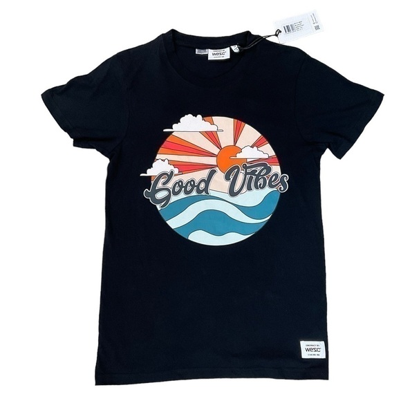 CONSPIRACY by Wesc unisex Max Good Vibes black t-shirt size Women’s S Men’s XS - Picture 1 of 8